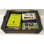 A box of books on antiques to include Godden's Encyclopaedia of British Pottery and Porcelain marks,