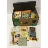 A box of paper ephemera to include newspapers, maps, 1930's German magazines, and reproduction Elvis