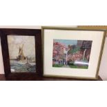 2 framed & glazed watercolours of local Norfolk scenes. One of Cley Mill, Norfolk (40 x 30cm) signed