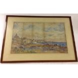 A F&G watercolour of St. Monana, Fife signed JB McDonald frame size 54 x 79cm