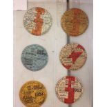 6 Classic Car Tax Discs, 1930-1953.To include - 1930 31 December Armstrong Siddeley (Annual), 1943