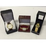 3 boxed quartz wristwatches: 1) Rotary. 2) Royal London Dual Time. 3) Sekonda. All not working,