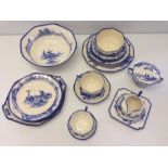 A quantity of Royal Doulton Norfolk pattern tea & dinner ware c1915, all straight edged. RD No