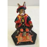 Royal Doulton prototype Bunnykins "Henry the Eighth" in dark green and red colourway with black