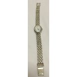 Ladies hallmarked silver watch by L.C. Case and bracelet 925 silver, total weight approx 23.5g. In