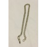 Antique 16" watch chain with graduated links. Each link stamped although marks have worn. Clasp