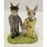 Royal Doulton Bunnykins "Jack & Jill" sample piece/protoype in silver & gold colourway.