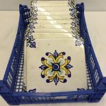 A box of 10 Spanish wall tiles. 20cm square.