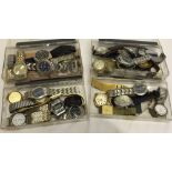 4 boxes of old wristwatches (approx 30 watches).