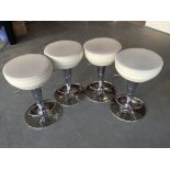 4 matching chrome & cream faux leather bar stools, all height adjustable in excellent condition.
