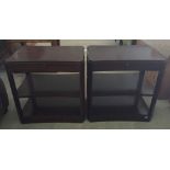 A pair of side tables each with 4 pull out leaves. Each top approx 58 x 42cm, 60cm tall.