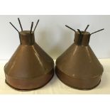 2 vintage copper lampshades