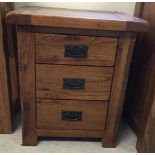 Solid oak modern small chest of drawers 53cm wide x 41cm deep x 62.5cm tall.