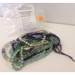 10 strings of gemstone beads & freshwater pearls - aqua blue colours. Loose-strung for jewellery