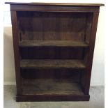 A vintage 2 shelf oak open fronted bookshelf 85cm wide x 102cm tall.