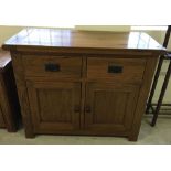 Solid oak modern sideboard 100cm wide x 47cm deep x 79.5cm tall.