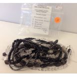 10 strings of gemstone beads - monochrome colours. Loose-strung for jewellery making. Includes