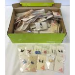A box of approx 188 pairs of new costume jewellery earrings on cards