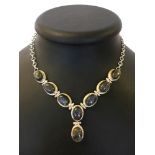 A heavy silver & labradorite necklace (boxed).