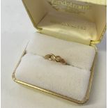 An American Londstrom's Black Hills 10k gold ring with leaf design. Size E½ (boxed). Approx 1.7g.