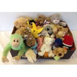 A large box of soft toys.