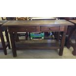Hall/console oak table. 140cm x 82cm x 45cm.
