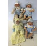 4 Ashton Drake new baby dolls, one boxed with certificate.