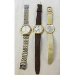 3 quartz wristwatches to include Tissot Rock watch R150, Sekonda & Limit. All not working, may