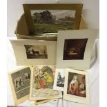 A large box of prints & ephemera to include Helen Stratton childrens illustrations.  Mainly 20th