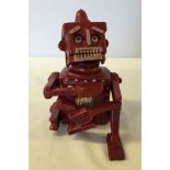 A cast iron reproduction robot money bank.