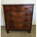 A Victorian 2 over 3 chest of drawers (in 2 sections).