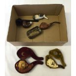 A box of smoking pipes, including cased.