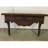 Single drawer dark wood occasional table. 50 x 70 x 29cm.