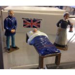 An Errol John Studios boxed US Union Hospital ACW Vignette comprising officer, nurse, and patient in