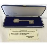 A Limited Edition hallmarked silver key commemorating the 21st birthday of the Prince of Wales 14/