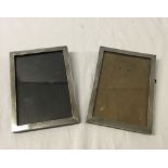 2 silver photo frames 11 x 15cm, Birmingham 1925 & 1927.