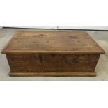 Vintage pine trunk with metal handles, 64 x 37cm.