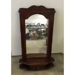 Wall mounted hall mirror with drawer. 49 x 76cm.