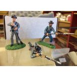 An Errol John Studios boxed set of 3 US Confederate Army ACW white metal soldier figures white metal