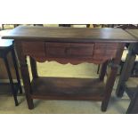 Hall/console table Brazilian Angelina hardwood. 100 x 80 x 38cm deep.