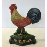 A cast iron reproduction cockerel doorstop.