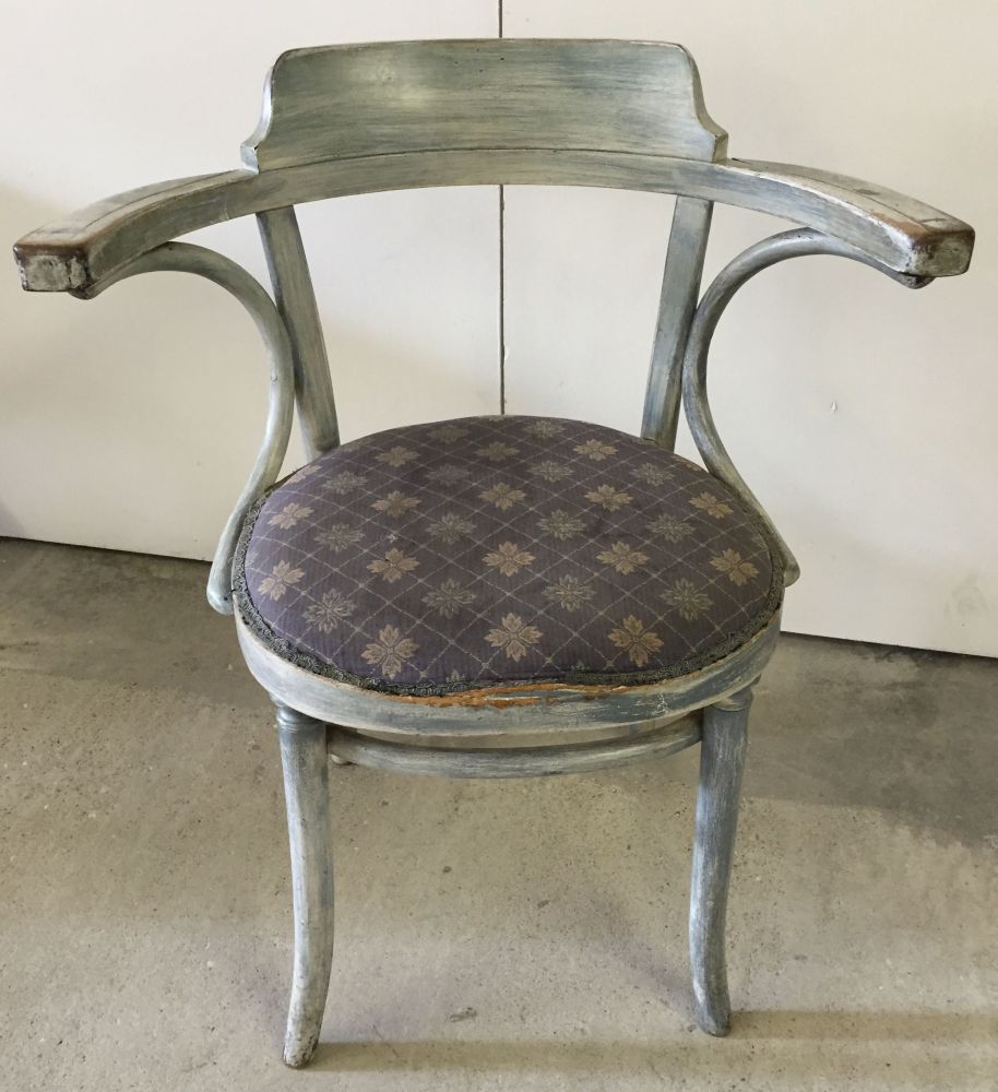 Vintage blue painted chair.