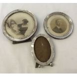 3 silver photo frames