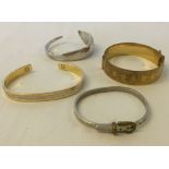 4 bangles to include rolled gold.