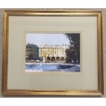 Ian Houston watercolour 'October Sunlight, Paris'. Framed & glazed, 19 x 26cm. Frame size 40 x