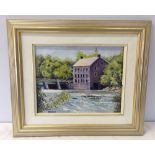 An oil on board of Watson's Mill Manotick, Ontario, Canada. Signed B. Staples. Board size 11 x