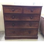 A Victorian 2 over 3 mahogany chest of drawers. 54 x 106cm