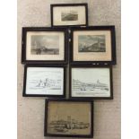 A collection of antique and vintage framed & glazed prints of Norfolk to include Cromer.