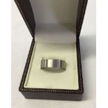 Xen designer jewellery ring. 7mm wide, size T1/2. 1.6mm thick hypoallergenic stainless steel flat