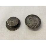 A pair of silver coin cufflinks made from George IV & Victorian coins.